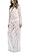 Yomoko Women Sexy Deep V-Neck Lace Maternity Photography Maxi Dress White