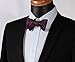 SetSense Men's Floral Jacquard Wedding Party Self Bow Tie Pocket Square Set Red/Blue