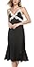 Ekouaer Long Nightgowns Womens Sleeveless Sleedress Sexy Satin Sleepwear Cami Lace Slip Dress S-XXL Black