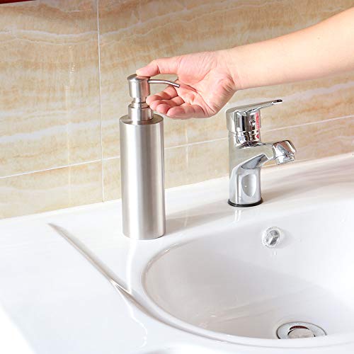 Hand Soap Dispenser, Dish Soap Dispenser, Large Capacity Stainless Liquid and Lotion Soap Dispenser for Essential Oils, Lotions, Liquid Soaps, Dishwashing, for Kitchen and Bathroom 12.5oz Soap Bottles