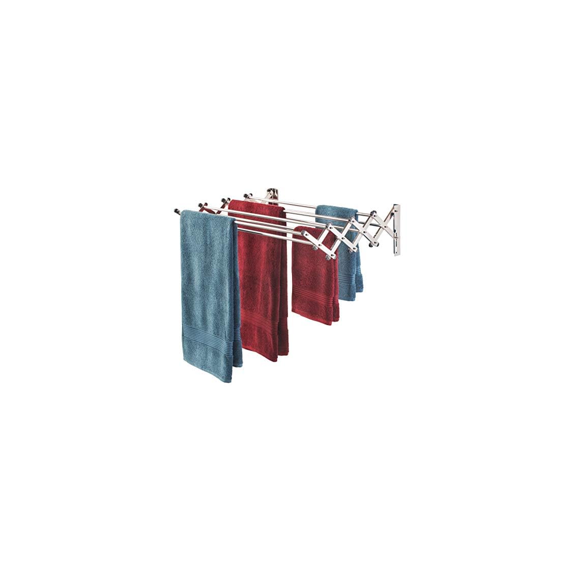 Smartsome Space Saver Fold Away Racks Stainless Steel Wall Mounted Laundry Drying Rack, Easy To