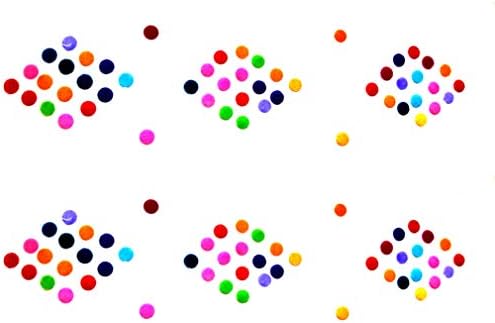 Glamyou Regular Bindi Bollywood Style Plain Colored Bindis Stickers, Plain Kumkum,Indian Multicolor Bindi,Round Bindi Stickers Set of 2