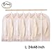 Grsafety Garment Bag Clear PEVA Storage or Travel Clothes Cover White Breathable Full Zipper for Suit Dance Clothes Closet Pack of 6(24