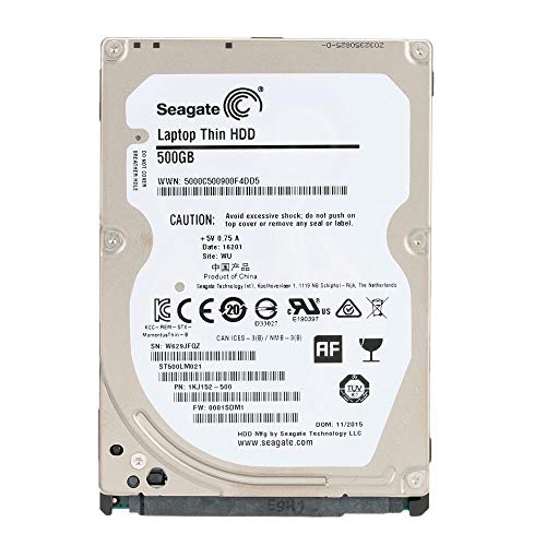 Seagate Laptop Thin 500 GB 7200RPM SATA 6 GB/s 32 MB Cache 2.5 Inch Hard Disk Drive (ST500LM021) (Renewed)