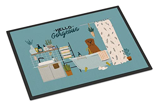 Caroline's Treasures CK7495MAT Dogue de Bourdeaux in Bathtub Doormat 18x27 Fron…