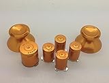 New Custom Xbox 360 Metal Gold Thumbsticks & ABXY/Guide 9mm Bullet Buttons Kit