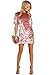 HIKARE Women's Vintage Velvet Short Sleeve Casual T Shirt Mini Dress Pink Size M