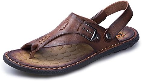 mens leather backless sandals