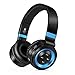 Wireless Headphones, Sound Intone P6 Stereo Bluetooth Headphones with Microphone Over-ear Foldable Portable Music Headsets for Cellphones Laptop Tablet TV Headphones (Black Blue)