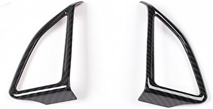 Pair ABS Carbon Fiber Grain Car Steering Wheel Button Decor Cover Stikcer Frame Trim For Chevrolet Camaro 2017+