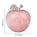 2.5 Inches Cut Rose Quartz Crystal Apple Figurine Statue with Alloy Leaf Healing Stone for Home Decoration of Banshren