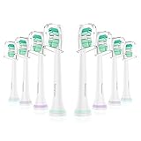 Replacement Toothbrush Heads, 8 Pack Sonic Care Brush Heads for Philips Sonicare HX6250 HX6211, Fit for Phillips DiamondClean, FlexCare, HealthyWhite, Plaque Control, Gum Health, EasyClean, Essence+