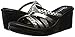 Skechers Cali Women's Rumblers-Social Butterfly Wedge Sandal,Pewter Rhinestone,10 M US