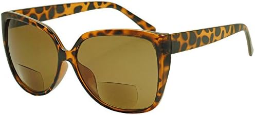 Sunglass Stop - Big Huge Oversized Rx Reading Bifocal Sunglasses Strength +1.25 thru +3.00 (Demi (Tortoise), +2.00)