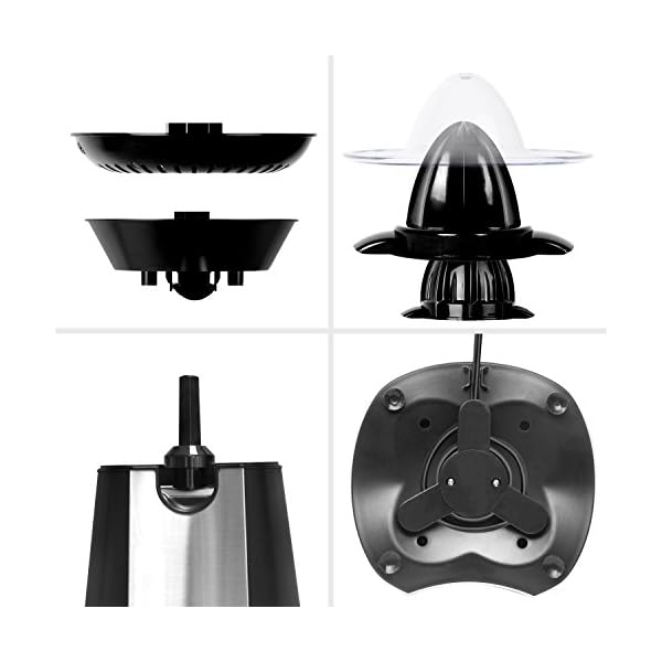 Duronic Citrus Juicer JE6 BK | Electric Juice Extractor | Powerful 100W | Black and Stainless-Steel | 2 Cone Sizes…
