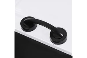 YIDELAI - Strong Suction Cup Door Handle, Glass Door Handle, Refrigerator, Drawer, Bathroom, Suction Cup armrest, Bathtub Shower Handle, Kitchen Drawer Cabinet Handle ((Black Large))