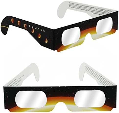 Solar Eclipse Glasses Safety Goggles,CE and ISO Approved Solar Eclipse Viewing Filter Shades 2017 Eye Protection (5 Pack)