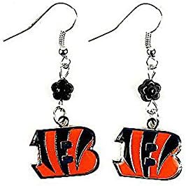 NFL Team Bead Sophie Style Dangle Earrings (Cincinnati Bengals)