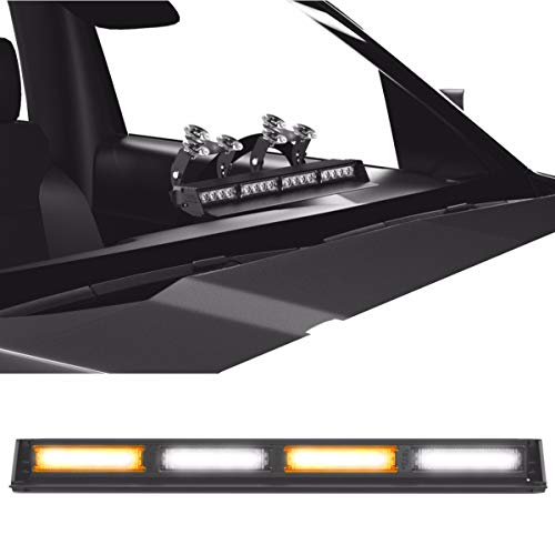 Striker TIR 4 Head LED Dash Light for Emergency Vehicles/Warning Strobe Deck/Dash Light Windshield Mount - Amber/Clear Alternating