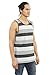 YAGO Men's Striped Tank Top YG5213 (Gray/Dark Gray/Black, Large)