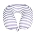 FashionLife Microbeads U Shaped Neck Pillow Stripe Travel Pillows Foam-Grey