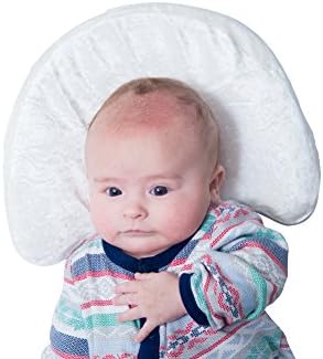 Newborn Head Shaping Pillow that Prevents Plagiocephaly, Bamboo Pillowcase with Memory Foam Infant Pillow. Keeps Baby Cool