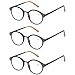 Kerecsen 3 Pack Vintage Metal Round Reading Glasses Classic Wood-Look Readers