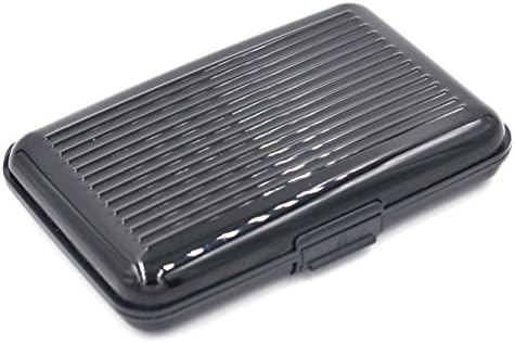 EDUE Aluminum Shell RFID Blocking Credit Card Cash Holder Case, Black