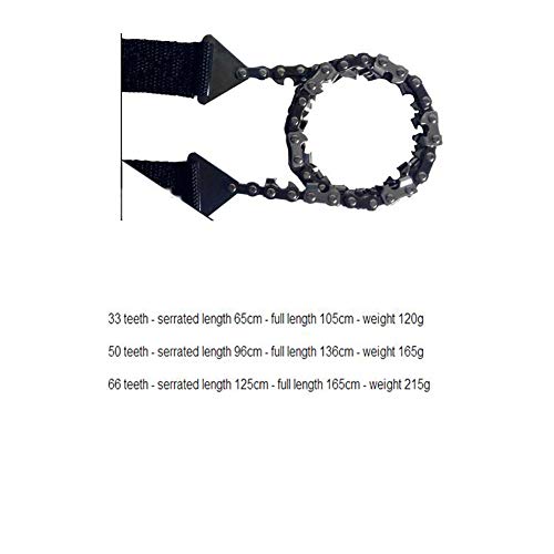 YaXuan Hand Chainsaw ï¼ŒPortable ï¼ŒWild Survival Equipment Wire Saw Fretsaw Folding Sawï¼Œfor Gardening Survival Outdoor Camping Wood Cutting (Color : Black, Size : 50 Teeth - Serrated Length 96cm)