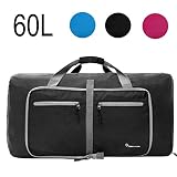 Dimayar 60L Packable Travel Duffle Bag,Unisex Foldable Duffel Bag Large Lightweight Travel Bag Black