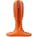 HETOO Dog Toothbrush Stick Natural Rubber Doggy Teeth Cleaning Chews Toy for All Breeds Puppies (Orange)
