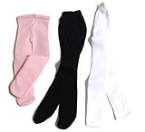 Doll Clothes Fits American Girl Doll and Other 18 Inch Dolls, 3 pair of doll tights White, Black, Pink, Doll Accessories