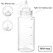 Squirt Condiment Plastic Squeeze Bottles - ack of 6 - for Ketchup, Mustard, BBQ, Dressing, Syrup, Sauce, Also Ideal for Paint and Glue (8oz 3 hinged lid and 3 screw-on caps)