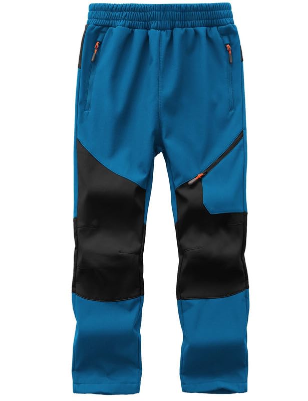 HFDWYJ Winterhose Kinder Gefütterte Skihose Jungen Thermohose wasserdichte Winddichte Wanderhose Outdoor Softshell Hose