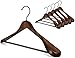 TOPIA HANGER Set of 6 Beautiful Coat Suit Jacket Wood Wooden Hangers, Premium Retro Finish with Extra-Wide Shoulder- 360° Black Hooks & Anti-Slip Bar CT02A