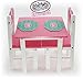 Matty's Toy Stop 18 Inch Doll Furniture Pink/White Wooden Table and Chairs Set with Placemats (Floral Design) - Fits American Girl Dolls