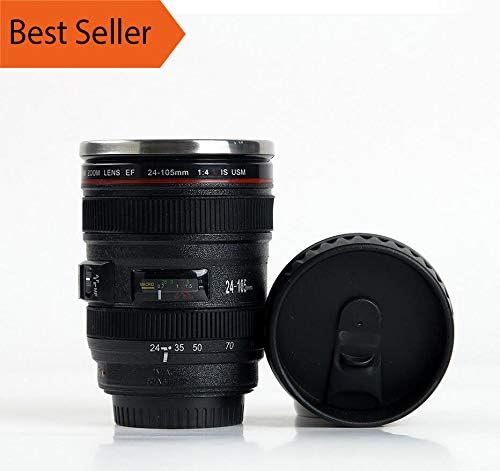 400ml Stainless Steel Camera Lens Mug With Lid New Fantastic Coffee Mugs Tea Cup Novelty Gifts Lente Cups Drinkware