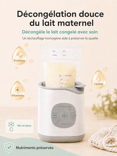 GROWNSY Smart Baby Bottle Warmer, Pre-programmed Fast Milk Warmer with Temperature Control, Soft Defrosting, Small Jar Warmer and Steam Sterilizer, for Breast Milk, Infant Milk