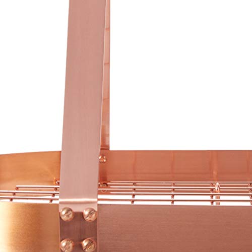 Old Dutch Oval Steel Pot Rack w. Grid & 16 Hooks, Satin Copper, 36" x