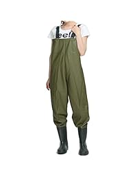 Mujeres vadeadores pesca botas (neopreno) con botas PVC suela con tacos totalmente sellado resistente al agua