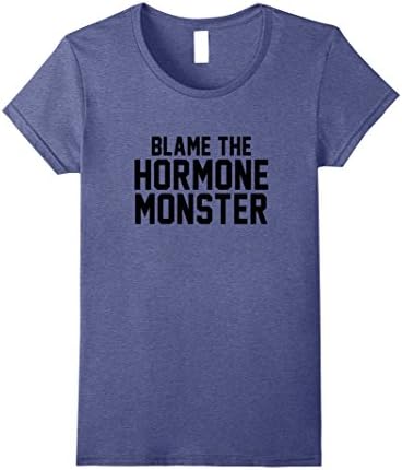 Womens Blame The Hormone Monster Shirt TV Show Puberty Medium Heather Blue