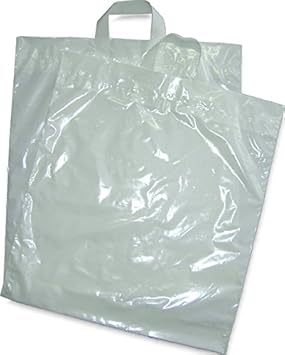 50 Stück LDPE-Handschlaufentasche in weiß 45x50+5 cm - 50 my - Tragetasche,Einkaufstüte