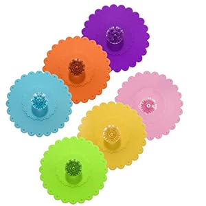 WELLXUNK Siliconen afdekking voor drinkglazen, 6 stuks siliconen deksel-afdekkingen in levensmiddelenkwaliteit, anti…