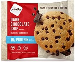 NUGO NUTRITION BAR, Cookie, Protn, Drk Choc Chp, Pack of 12, Size 3.53 OZ, (Gluten Free Kosher Vegan Wheat Free Yeast Free)