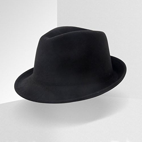 DoubleZhou Unisex Manhattan Fedora Hat Classic Trilby Short Brim Structured Gangster Hat