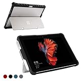 Youtec for Microsoft Surface Pro 7/ Pro 6/ Pro 5/ Pro 4 Case, Shockproof Rugged Folio Protective Hard Cover with Pen Holder Compatible with Type Cover Keyboard + Original Kickstand (Black)