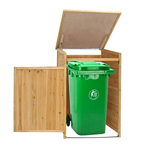 Outdoor Garbage Enclosure Hideway, Trash Bin Shed Storage Wooden