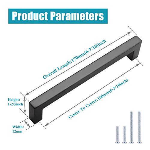 KNOBWELL 12 Pack Stainless Steel Kitchen Pulls and Handles, Bathroom Kitchen