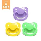 LittleForBig Adult Sized Pacifier Dummy for ADULT BABY ABDL BigShield Three Paci Pack-LightPurple, Yellow, MintGreen