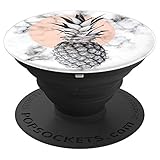 The PixelPOD Pineapple on Gray Marble PopSockets Stand for Smartphones and Tablets - PopSockets Grip and Stand for Phones and Tablets